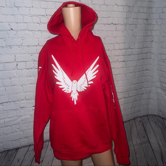 Port and Company Other - Port & Company Red & White Hawk Hoodie size S